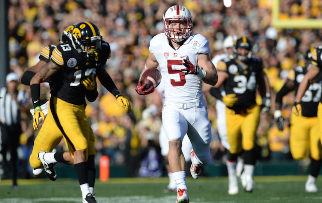 McCaffrey leads Stanford's 45-16 Rose Bowl romp over Iowa