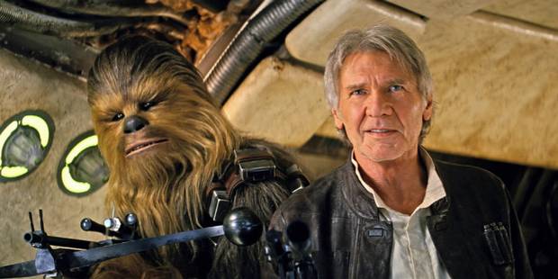 Flop stars Harrison Ford and Chewbacca in Star Wars The Force Awakens