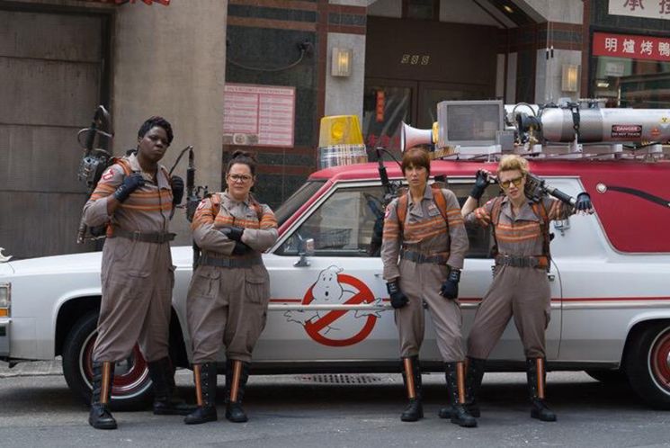 Leslie Jones Melissa McCarthy Kristen Wiig and Kate Mc Kinnon star in the rebooted Ghostbusters out July 15