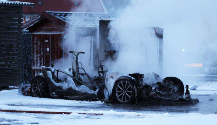 Investigators probe why Tesla car caught fire while charging in Norway
